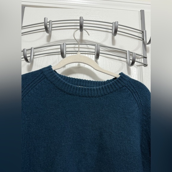 Vintage J. Crew 100% Wool Blue Crewneck Sweater Men's Large classic preppy Y2K - Picture 3 of 16